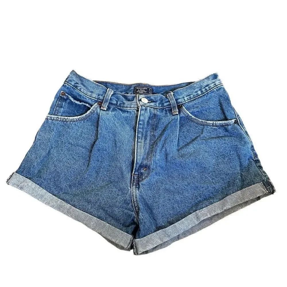 Abercrombie & Fitch Annie high rise denim shorts cuffed jean short
